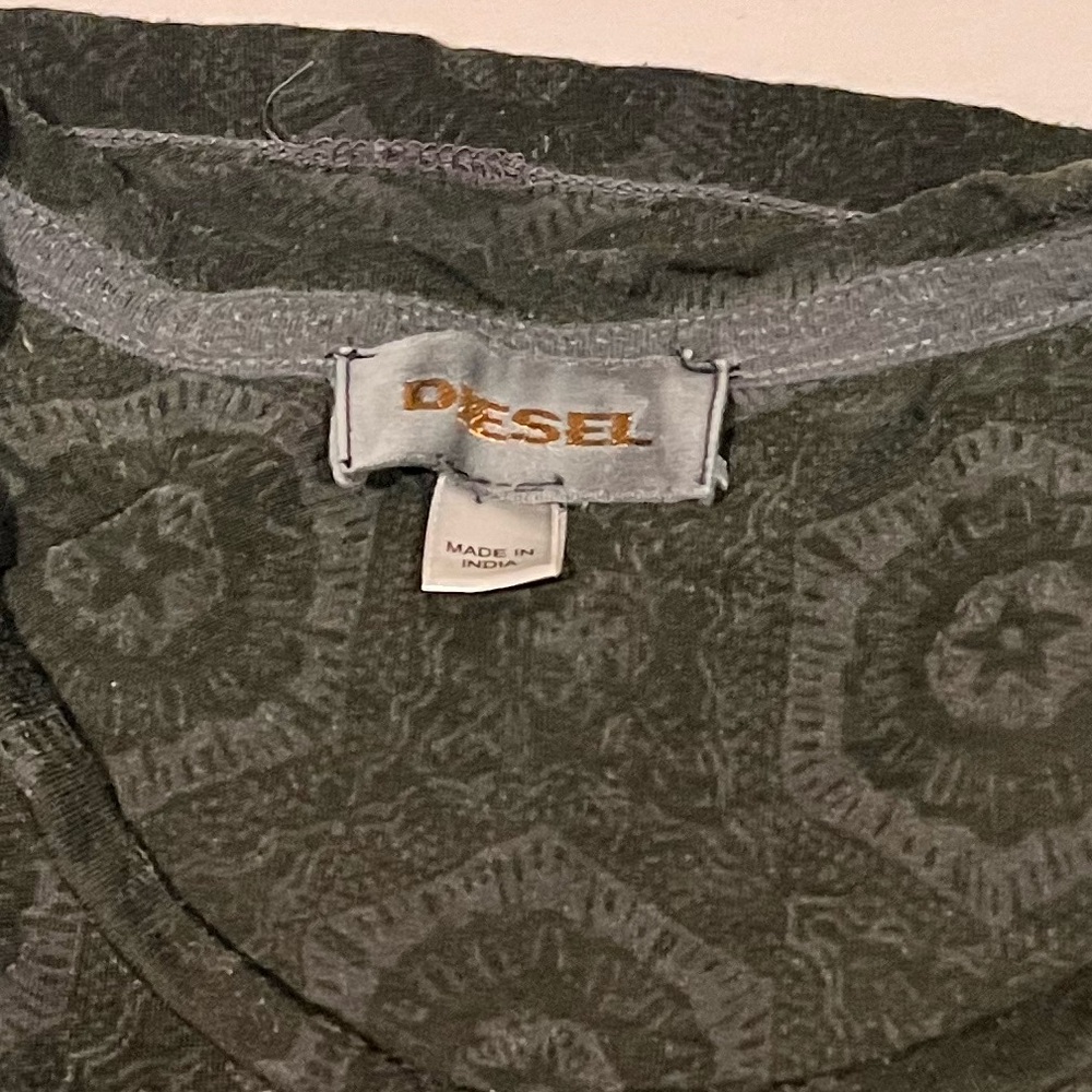 SOLD Diesel Dark Army Green Geometric Tee